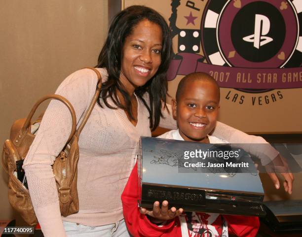Regina King and son Ian Alexander Jr during Playstation Parlor Hosted by Sony Computer Entertainment America - Day 1 at The Palms - Sky Villa in Las...