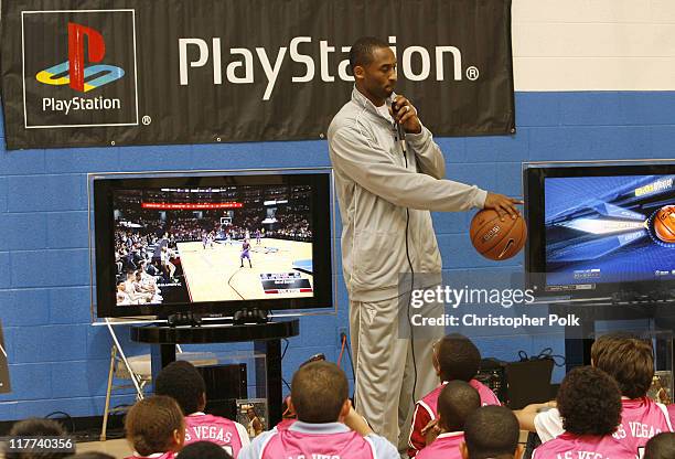 Kobe Bryant during Kobe Bryant and NBA '07's Eclectic Billy Joe Cuthbert Join Kids From the Lied Memorial Boys and Girls Club of Las Vegas at Lied...