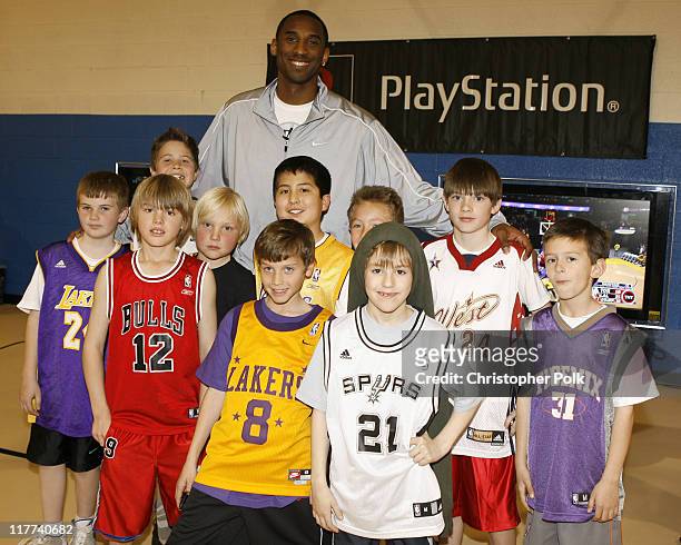 Kobe Bryant and Kids from the Leid Memorial Boys and Girls Club
