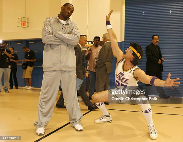 Kobe Bryant and Billy Joe Cuthbert during Kobe Bryant and NBA '07's Eclectic Billy Joe Cuthbert Join Kids From the Lied Memorial Boys and Girls Club...