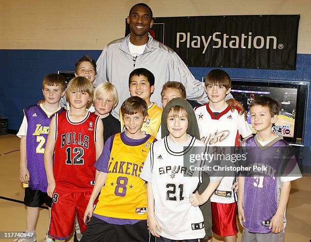 Kobe Bryant and Kids from the Leid Memorial Boys and Girls Club