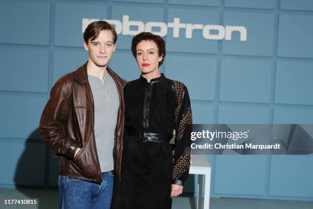 Jonas Nay and Maria Schrader attend the set photo call for the series "Deutschland89" on September 27, 2019 in Berlin, Germany.