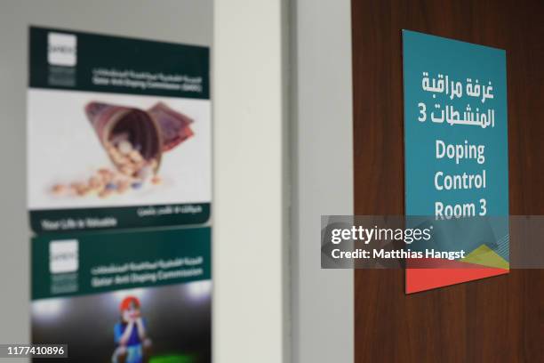 Doping control room is seen during day one of 17th IAAF World Athletics Championships Doha 2019 at Khalifa International Stadium on September 27,...