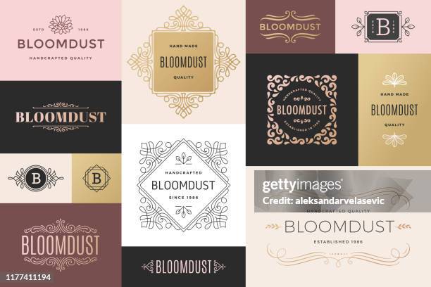 modern frames and logos - boutique stock illustrations stock illustrations