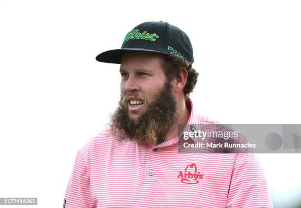 Andrew Johnston of England on the 8th hole during Day two of the Alfred Dunhill Links Championship at Carnoustie Golf Links on September 27, 2019 in...