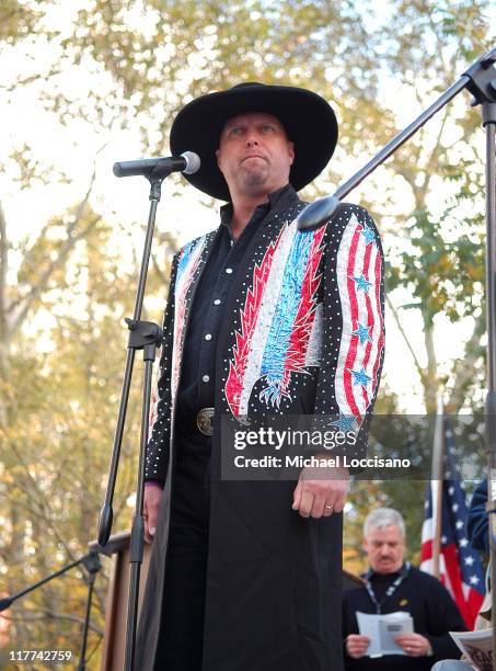 Eddie Montgomery of Montgomery Gentry during Country Takes New York City - Veterans Day Ceremony - Montgomery Gentry Performance at Madison Square...