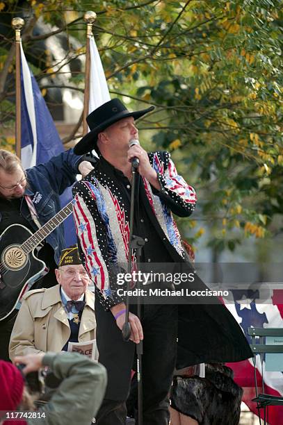 Eddie Montgomery of Montgomery Gentry during Country Takes New York City - Veterans Day Ceremony - Montgomery Gentry Performance at Madison Square...