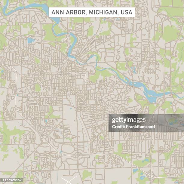 ann arbor michigan us city street map - ann arbor mi stock illustrations
