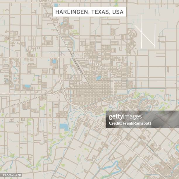 harlingen texas us city street map - harlingen stock illustrations