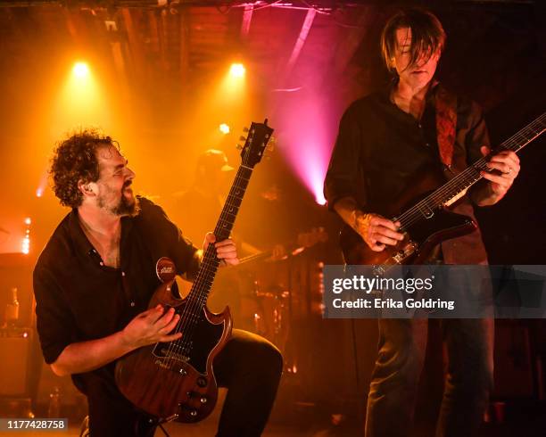 Patterson Hood and Mike Cooley of Drive-By Truckers performs at Tipitina's on September 26, 2019 in New Orleans, Louisiana.