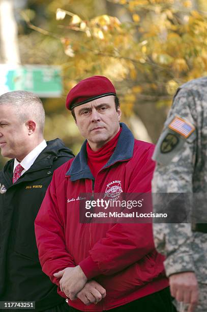 Curtis Sliwa of the Guardian Angels during Country Takes New York City - Veterans Day Ceremony - Montgomery Gentry Performance at Madison Square Park...