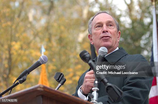 Michael Bloomberg, Mayor of New York during Country Takes New York City - Veterans Day Ceremony - Montgomery Gentry Performance at Madison Square...