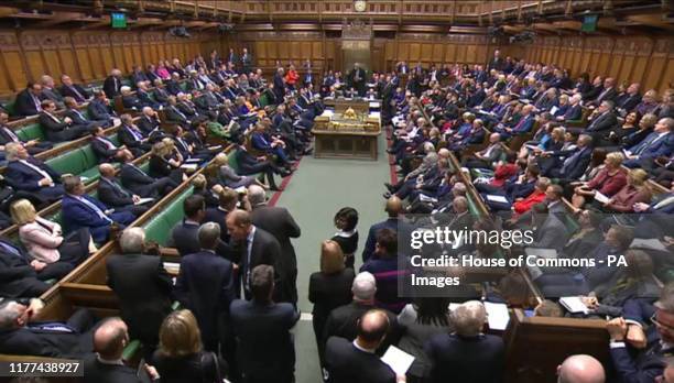 Speaker John Bercow announcing in the House of Commons in London whether Government can hold a debate and vote on the Brexit deal.