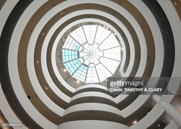 Inside view of the Guggenheim Museum in New York City October 21, 2019 as they are commemorating today's 60th Anniversary of the Solomon R....