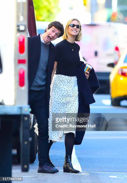 Karlie Kloss and Josh Kushner are seen walking in SoHo on October 21, 2019 in New York City.