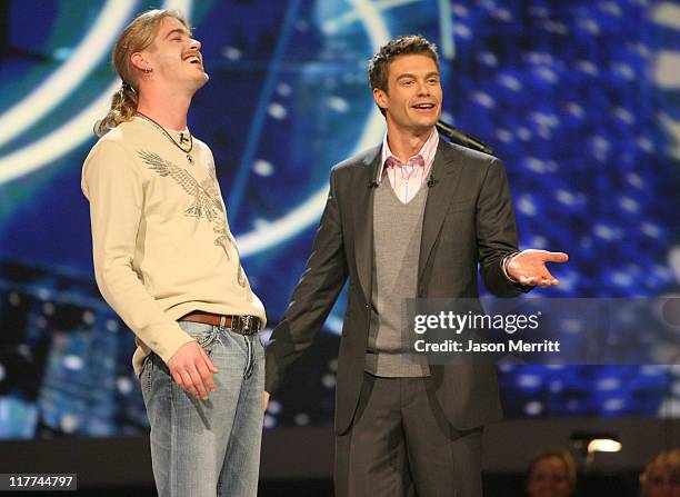 "American Idol" Season 5 -Top 20 Finalist, Bucky Covington from Rockingham, North Carolina and Ryan Seacrest, host *EXCLUSIVE*