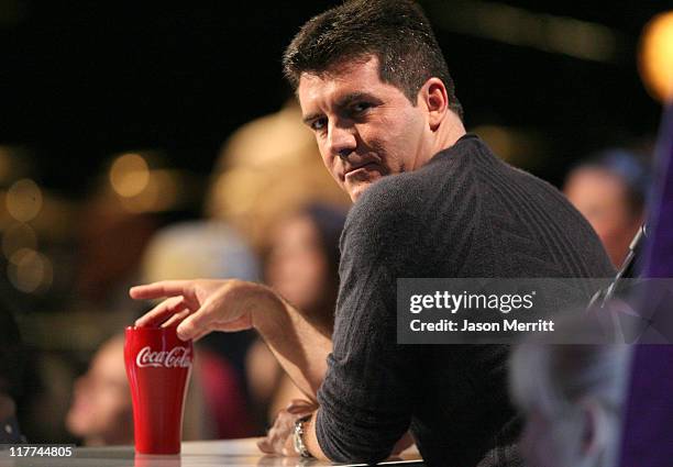 Simon Cowell, judge during "American Idol" Season 5 - Top 10 Boys Performance at CBS Studios in Los Angeles, California, United States.