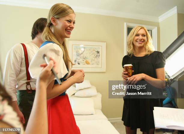 Ben Blair, Cassidy Freeman and Laura Prepon during Laura Prepon Shoots a Short Film with Stayfree Girls in the Directors Chair at Private Residence...