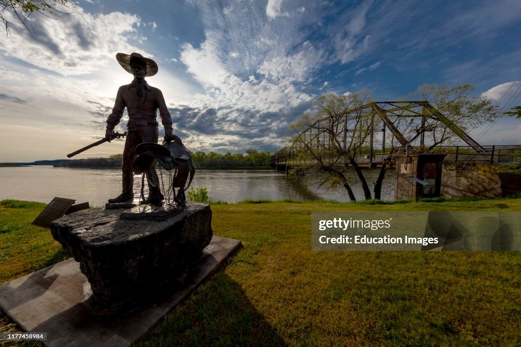 Historic Fort Benton, and Fort Benton Bridge and statue, site of Lewis and Clark and the birthplace of Montana