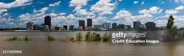 Baton Rouge Skyline and State Capitol on Mississippi River, Louisiana.