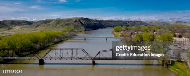 Historic Fort Benton and Fort Benton Bridge, site of Lewis and Clark and the birthplace of Montana.