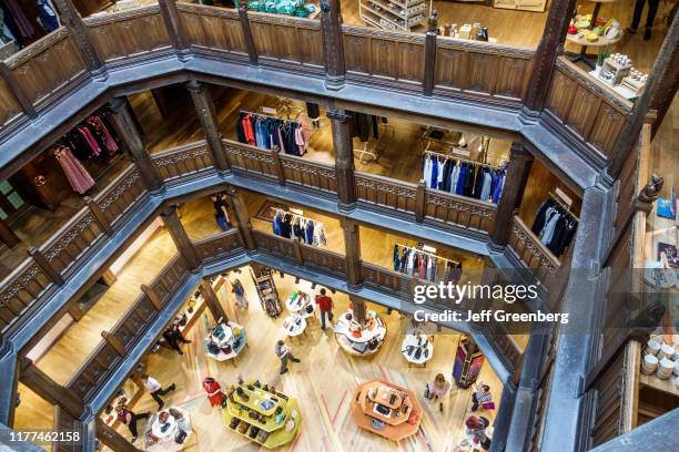 London, Liberty Department Store, looking down to lower floors.