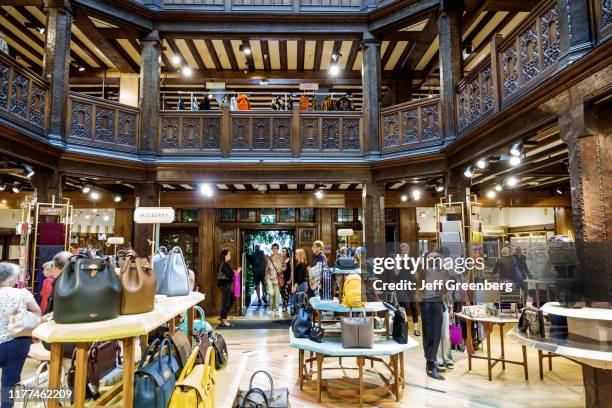 London, Liberty Department Store, Mulberry handbags display.