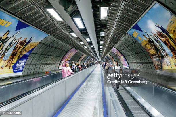 London, Waterloo Underground Station, moving sidewalk.