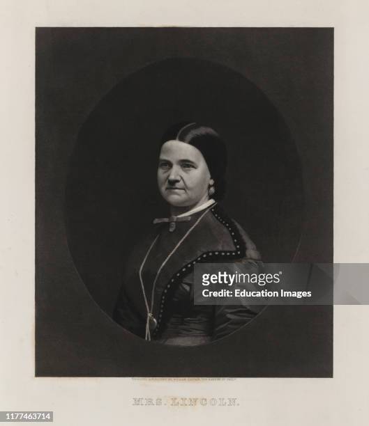 Mrs. Lincoln, Half-Length Portrait of First Lady Mary Todd Lincoln, Engraved and Published by William Sartain, early 1860's.