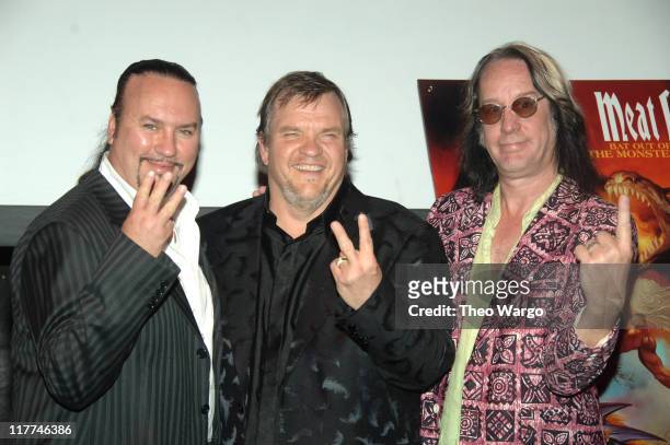 Desmond Child, Meat Loaf and Todd Rundgren during Meat Loaf "Bat Out of Hell III: The Monster is Loose" Press Conference and Listening Party at...