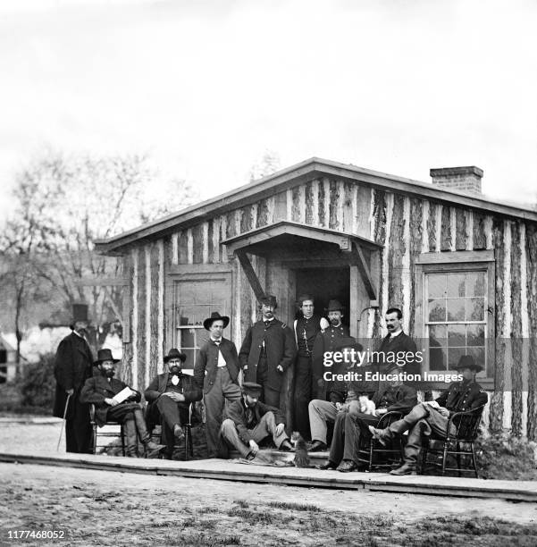 Members of General Ulysses S. Grant's Staff, City Point, Virginia, USA, Mathew B. Brady, April 12, 1865.