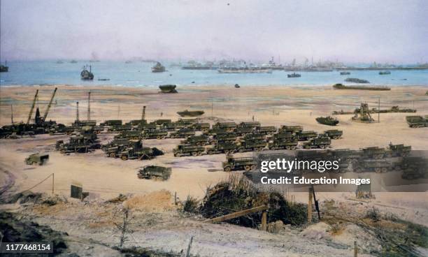 Beachhead Staging Area, Omaha Beach, D-Day, Normandy, France, June 1944.