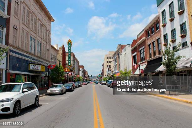 View of State Street, Cities of Bristol, Tennessee on left and Bristol, Virginia.