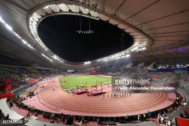 General view of Heat 1 during the Men's 5000 metres heats during day one of 17th IAAF World Athletics Championships Doha 2019 at Khalifa...