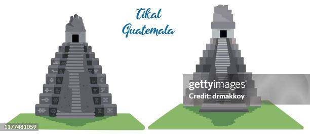 tikal, guatemala - guatemala city stock illustrations