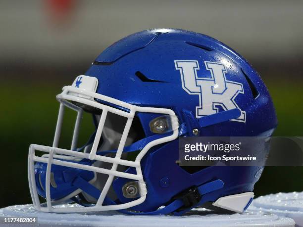 Kentucky Wildcats helmet during the game between the Kentucky Wildcats and the Georgia Bulldogs on October 19 at Sanford Stadium in Athens, Ga.