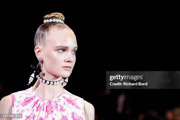 Model walks the runway during the Andrew GN Womenswear Spring/Summer 2020 show as part of Paris Fashion Week on September 27, 2019 in Paris, France.