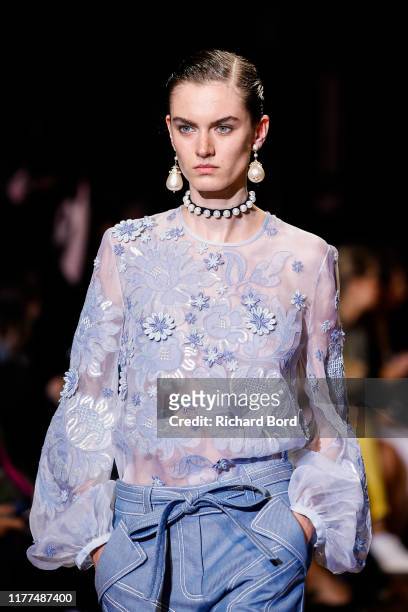 Model walks the runway during the Andrew GN Womenswear Spring/Summer 2020 show as part of Paris Fashion Week on September 27, 2019 in Paris, France.