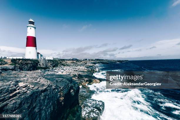der leuchtturm von portland bill - portland maine stock-fotos und bilder