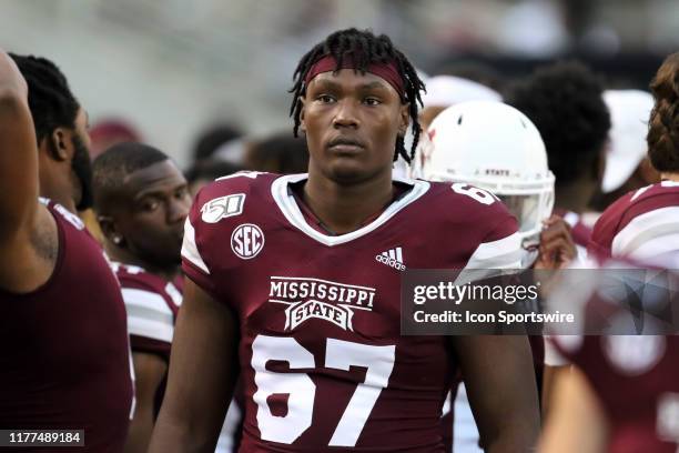 Mississippi State Bulldogs offensive lineman Charles Cross during the game between the LSU Tigers and the Mississippi State Bulldogs on October 19,...