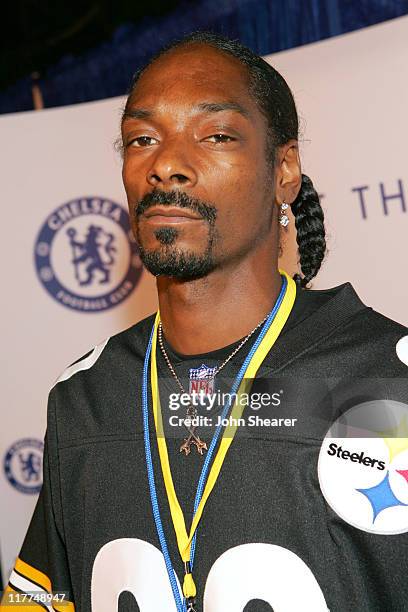 Snoop Dogg during The Chelsea Football Club, Adidas and the William Morris Agency Host "The Hit The Ground Running" Party at Skybar in Los Angeles,...