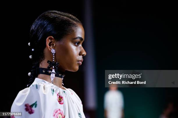 Model walks the runway during the Andrew GN Womenswear Spring/Summer 2020 show as part of Paris Fashion Week on September 27, 2019 in Paris, France.