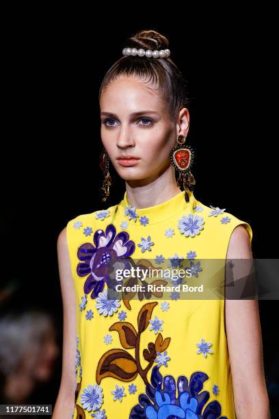 Model walks the runway during the Andrew GN Womenswear Spring/Summer 2020 show as part of Paris Fashion Week on September 27, 2019 in Paris, France.