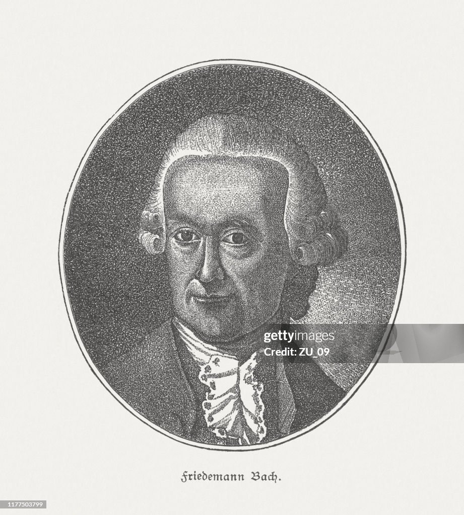 Wilhelm Friedemann Bach (1710-1784), German composer, wood engraving, published 1885