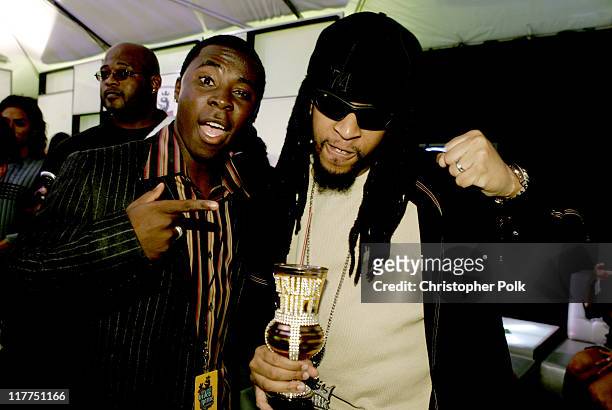 Freddy Adu and Lil' Jon during Spike TV's 2nd Annual "Video Game Awards 2004" - Red Carpet at Barker Hangar in Santa Monica, California, United...