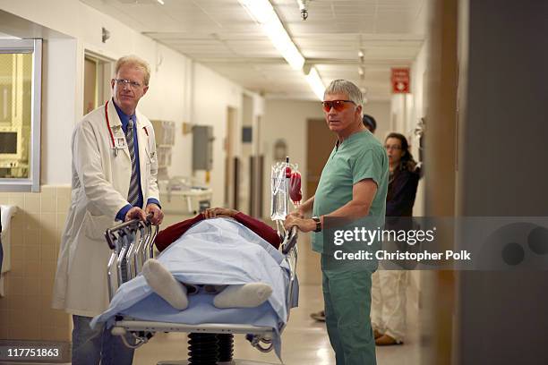 Ed Begley Jr. And Chad Everett during 2006 TV Land Awards Spoof of "Grey's Anatomy" at Robert Kennedy Medical Center in Los Angeles, California,...