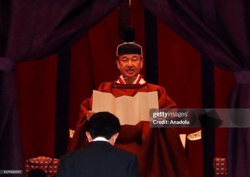 Enthronement Ceremony of Japanese Emperor Naruhito