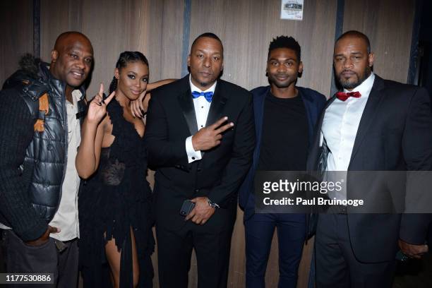 Guest, Nafessa Williams, Deon Taylor, Frankie Smith and Johann Sebastian Tate attend Screen Gems Hosts The After Party For "Black And Blue" at The...
