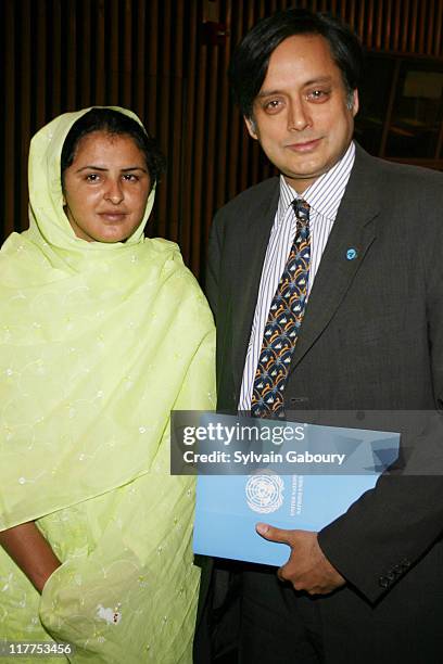 Mukhtar Mai and Shashi Tharoor during The Virtue Foundation hosted a Mukhtar Mai interview by CNN's Soledad O'Brien. At United Nations in New York,...