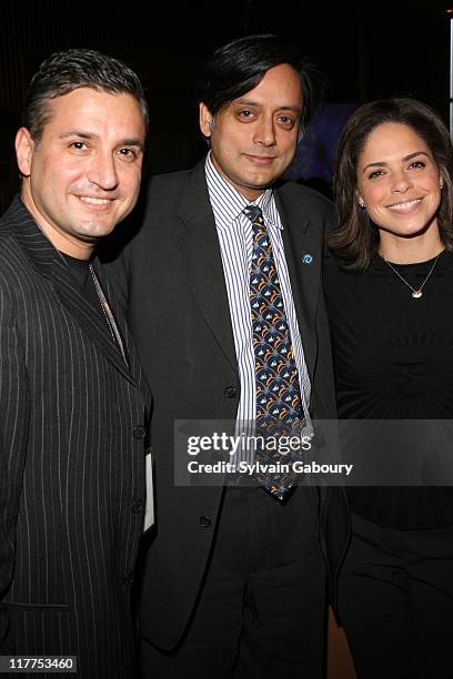 Joseph Salim, Shashi Tharoor and Soledad O'Brien during The Virtue Foundation hosted a Mukhtar Mai interview by CNN's Soledad O'Brien. At United...